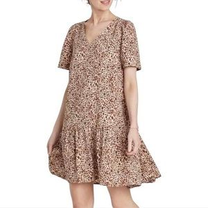 A New Day leopard print drop hem short sleeve dress